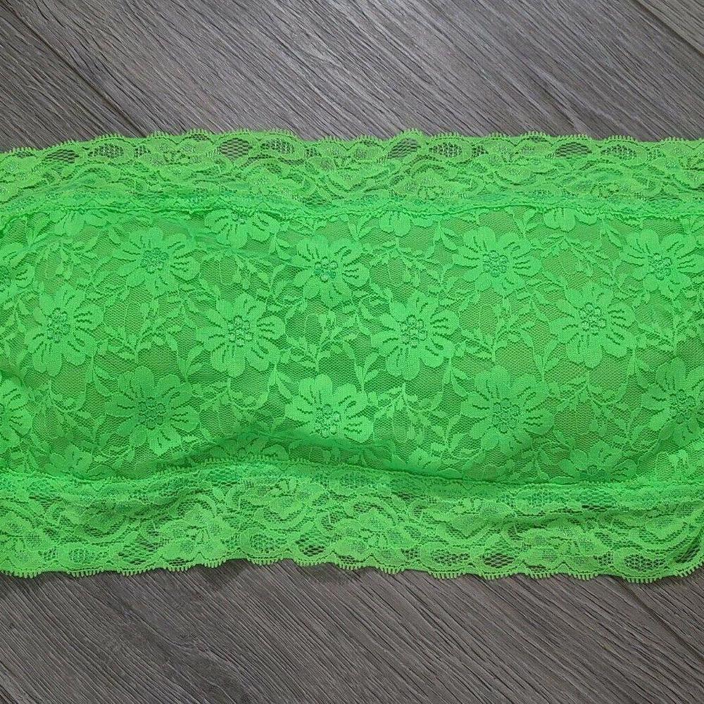 L.E.I Bralette Large Strappless Neon Green Stretch Bra